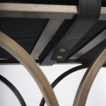 Jessie 55L x 16W Black Leather Seat W/Gold Metal Base Accent Bench