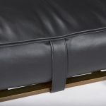 Jessie 55L x 16W Black Leather Seat W/Gold Metal Base Accent Bench
