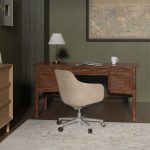 Jessy Walnut Transitional Desk with Hidden Drawers and Cable Hole 8 Jessy Walnut Transitional Desk with Hidden Drawers and Cable Hole