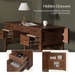 Jessy Walnut Transitional Desk with Hidden Drawers and Cable Hole 9 Jessy Walnut Transitional Desk with Hidden Drawers and Cable Hole