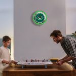 Jets 14" Neon Clock Chrome, Two-Tone Lights, NFL Licensed