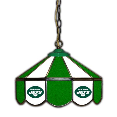 Jets 14 inch Handcrafted Stained Glass Pub Light USA Made