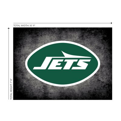 Jets 8x11 Distressed Area Rug Officially Licensed NFL Rug