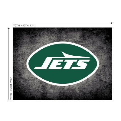 Jets Distressed 4x6 Area Rug Officially Licensed NFL