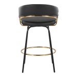 Jie 26-Inch Black Faux Leather Contemporary Counter Stools (Set of 2) 24 Jie 26-Inch Black Faux Leather Contemporary Counter Stools (Set of 2)