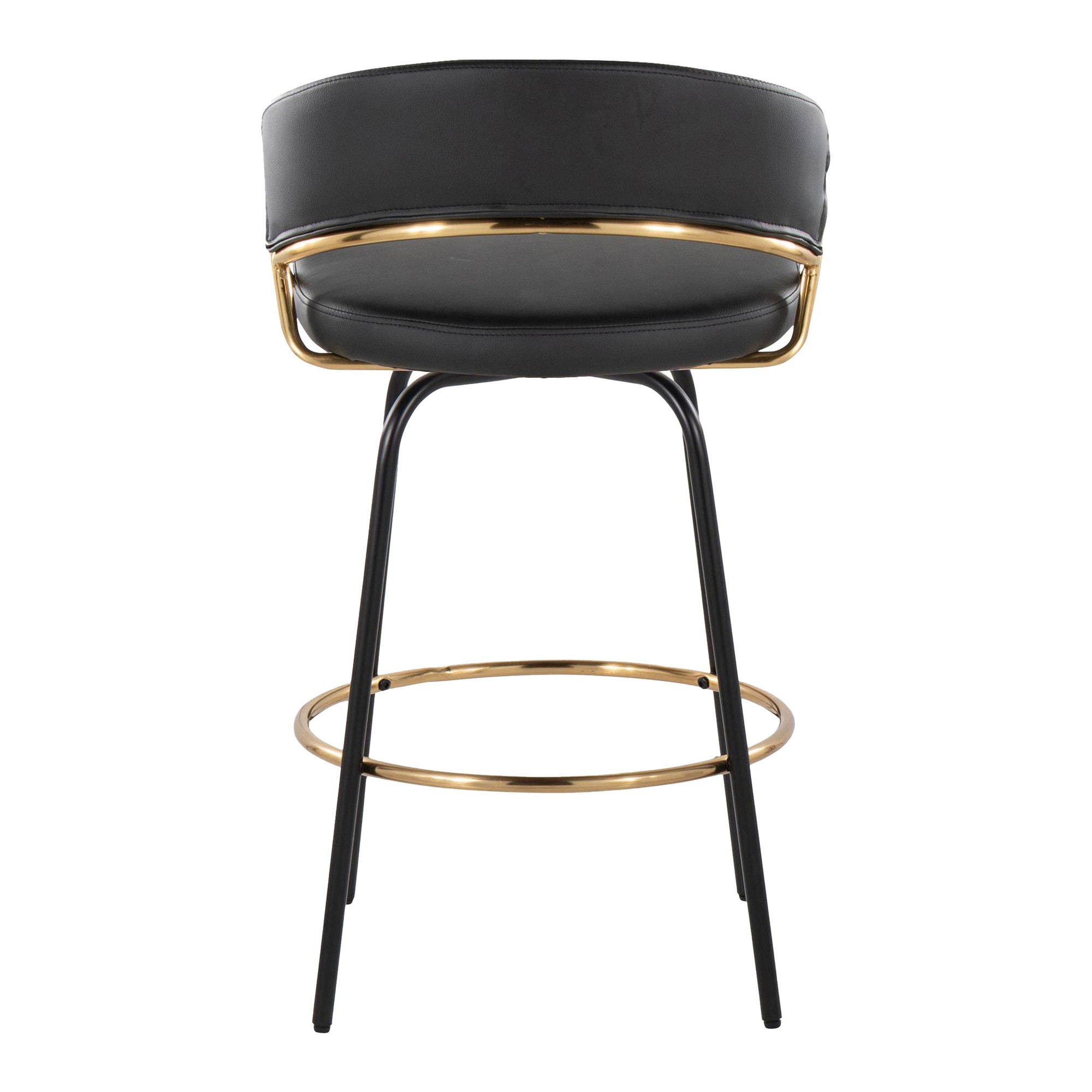 Jie 26-Inch Black Faux Leather Contemporary Counter Stools (Set of 2) 11 Jie 26-Inch Black Faux Leather Contemporary Counter Stools (Set of 2) - Image 11