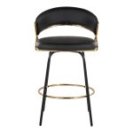 Jie 26-Inch Black Faux Leather Contemporary Counter Stools (Set of 2) 25 Jie 26-Inch Black Faux Leather Contemporary Counter Stools (Set of 2)