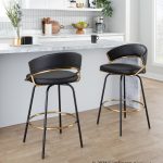 Jie 26-Inch Black Faux Leather Contemporary Counter Stools (Set of 2) 16 Jie 26-Inch Black Faux Leather Contemporary Counter Stools (Set of 2)