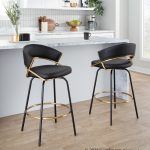 Jie 26-Inch Black Faux Leather Contemporary Counter Stools (Set of 2) 17 Jie 26-Inch Black Faux Leather Contemporary Counter Stools (Set of 2)