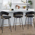 Jie 26-Inch Black Faux Leather Contemporary Counter Stools (Set of 2) 18 Jie 26-Inch Black Faux Leather Contemporary Counter Stools (Set of 2)