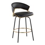 Jie 26-Inch Black Faux Leather Contemporary Counter Stools (Set of 2) 21 Jie 26-Inch Black Faux Leather Contemporary Counter Stools (Set of 2)