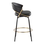 Jie 26-Inch Black Faux Leather Contemporary Counter Stools (Set of 2) 22 Jie 26-Inch Black Faux Leather Contemporary Counter Stools (Set of 2)