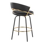 Jie 26-Inch Black Faux Leather Contemporary Counter Stools (Set of 2) 23 Jie 26-Inch Black Faux Leather Contemporary Counter Stools (Set of 2)