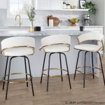 Jie 26 White Faux Leather Contemporary Swivel Stool (Set of 2) 15 Jie 26 White Faux Leather Contemporary Swivel Stool (Set of 2)