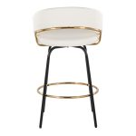 Jie 26 White Faux Leather Contemporary Swivel Stool (Set of 2) 24 Jie 26 White Faux Leather Contemporary Swivel Stool (Set of 2)