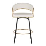 Jie 26 White Faux Leather Contemporary Swivel Stool (Set of 2) 25 Jie 26 White Faux Leather Contemporary Swivel Stool (Set of 2)