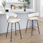 Jie 26 White Faux Leather Contemporary Swivel Stool (Set of 2) 17 Jie 26 White Faux Leather Contemporary Swivel Stool (Set of 2)