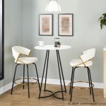 Jie 26 White Faux Leather Contemporary Swivel Stool (Set of 2) 18 Jie 26 White Faux Leather Contemporary Swivel Stool (Set of 2)
