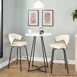 Jie 26 White Faux Leather Contemporary Swivel Stool (Set of 2) 19 Jie 26 White Faux Leather Contemporary Swivel Stool (Set of 2)