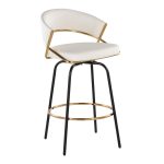 Jie 26 White Faux Leather Contemporary Swivel Stool (Set of 2) 21 Jie 26 White Faux Leather Contemporary Swivel Stool (Set of 2)