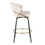 Jie 26 White Faux Leather Contemporary Swivel Stool (Set of 2) 22 Jie 26 White Faux Leather Contemporary Swivel Stool (Set of 2)