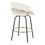 Jie 26 White Faux Leather Contemporary Swivel Stool (Set of 2) 23 Jie 26 White Faux Leather Contemporary Swivel Stool (Set of 2)