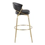 Jie 30" Contemporary Swivel Barstool Gold and Black (Set of 2) (Set of 2) 18 Jie 30" Contemporary Swivel Barstool Gold and Black (Set of 2) (Set of 2)