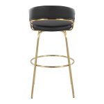 Jie 30" Contemporary Swivel Barstool Gold and Black (Set of 2) (Set of 2) 20 Jie 30" Contemporary Swivel Barstool Gold and Black (Set of 2) (Set of 2)