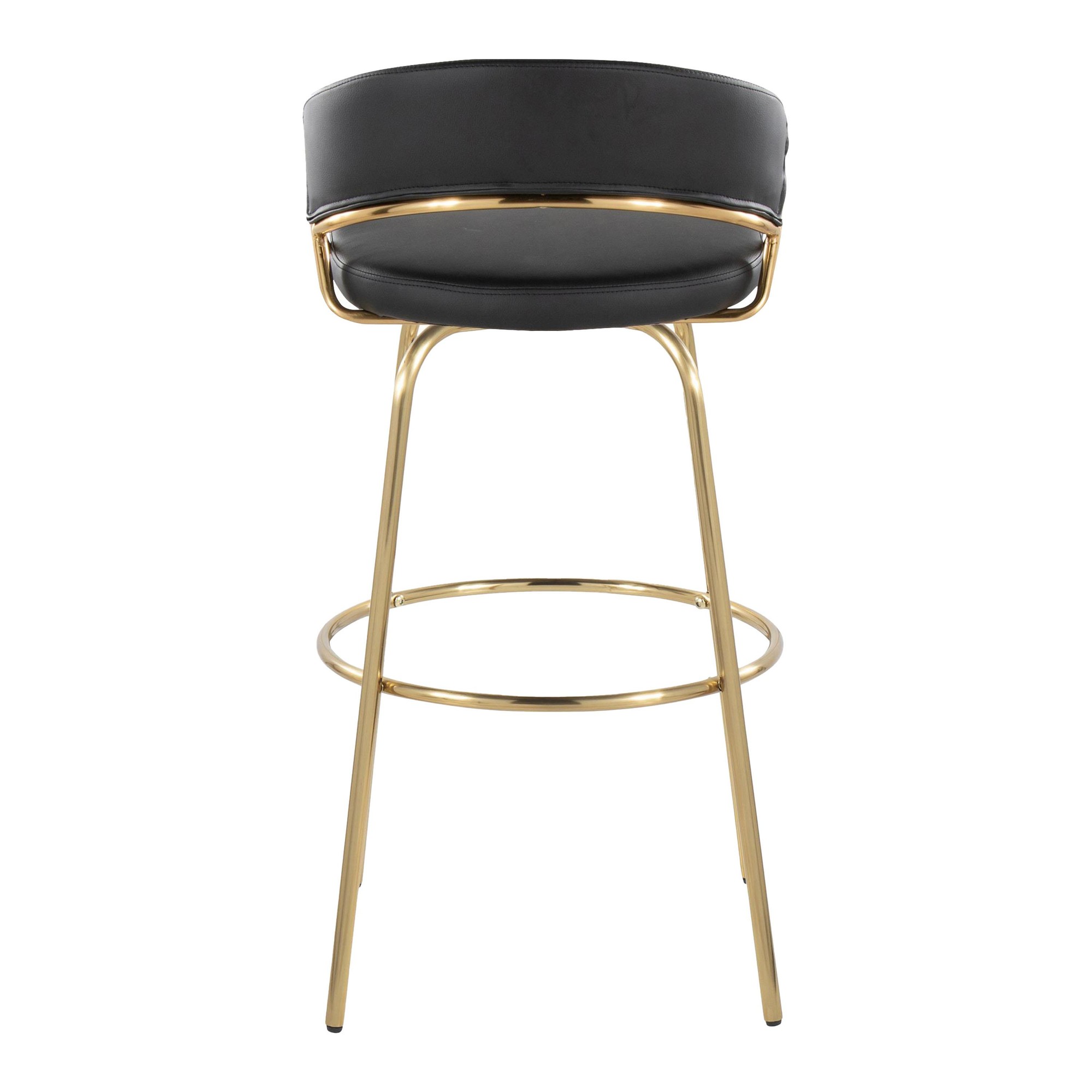 Jie 30" Contemporary Swivel Barstool Gold and Black (Set of 2) (Set of 2) 9 Jie 30" Contemporary Swivel Barstool Gold and Black (Set of 2) (Set of 2) - Image 9