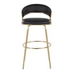 Jie 30" Contemporary Swivel Barstool Gold and Black (Set of 2) (Set of 2) 21 Jie 30" Contemporary Swivel Barstool Gold and Black (Set of 2) (Set of 2)