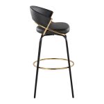 Jie 30" Contemporary Swivel Barstools Black and Gold (Set of 2) (Set of 2) 17 Jie 30" Contemporary Swivel Barstools Black and Gold (Set of 2) (Set of 2)