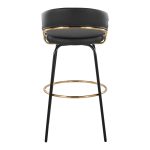 Jie 30" Contemporary Swivel Barstools Black and Gold (Set of 2) (Set of 2) 19 Jie 30" Contemporary Swivel Barstools Black and Gold (Set of 2) (Set of 2)