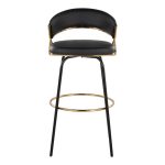 Jie 30" Contemporary Swivel Barstools Black and Gold (Set of 2) (Set of 2) 20 Jie 30" Contemporary Swivel Barstools Black and Gold (Set of 2) (Set of 2)