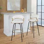 Jie 30 Gold and White Contemporary Barstools (Set of 2) 13 Jie 30 Gold and White Contemporary Barstools (Set of 2)