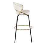 Jie 30 Gold and White Contemporary Barstools (Set of 2) 19 Jie 30 Gold and White Contemporary Barstools (Set of 2)
