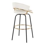 Jie 30 Gold and White Contemporary Barstools (Set of 2) 20 Jie 30 Gold and White Contemporary Barstools (Set of 2)
