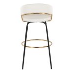 Jie 30 Gold and White Contemporary Barstools (Set of 2) 21 Jie 30 Gold and White Contemporary Barstools (Set of 2)