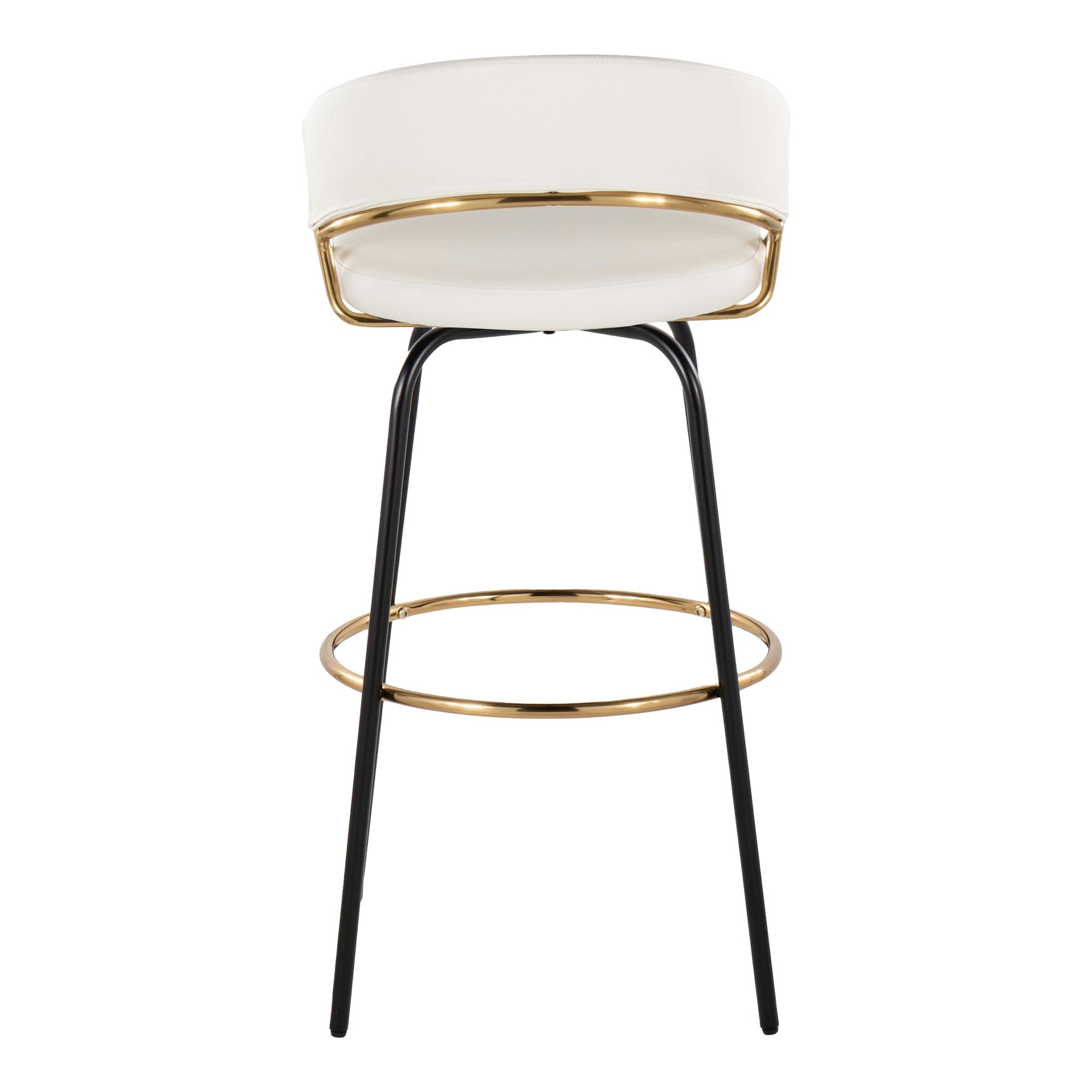 Jie 30 Gold and White Contemporary Barstools (Set of 2) 9 Jie 30 Gold and White Contemporary Barstools (Set of 2) - Image 9