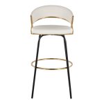 Jie 30 Gold and White Contemporary Barstools (Set of 2) 22 Jie 30 Gold and White Contemporary Barstools (Set of 2)