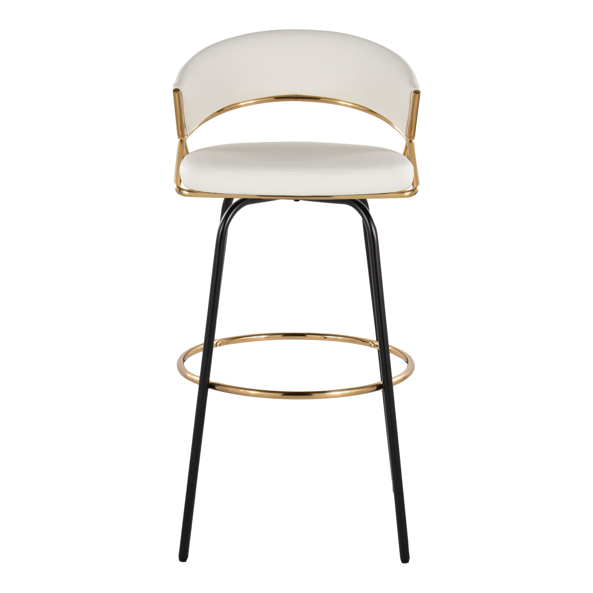 Jie 30 Gold and White Contemporary Barstools (Set of 2) 10 Jie 30 Gold and White Contemporary Barstools (Set of 2) - Image 10