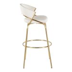 Jie 30-Inch Gold Contemporary Swivel Barstool White Faux Leather (Set of 2) 17 Jie 30-Inch Gold Contemporary Swivel Barstool White Faux Leather (Set of 2)