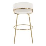 Jie 30-Inch Gold Contemporary Swivel Barstool White Faux Leather (Set of 2) 19 Jie 30-Inch Gold Contemporary Swivel Barstool White Faux Leather (Set of 2)