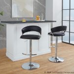 Jie Chrome and Black Faux Leather Contemporary Barstool (Set of 2) 13 Jie Chrome and Black Faux Leather Contemporary Barstool (Set of 2)