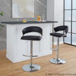 Jie Chrome and Black Faux Leather Contemporary Barstool (Set of 2) 12 Jie Chrome and Black Faux Leather Contemporary Barstool (Set of 2)