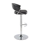 Jie Chrome and Black Faux Leather Contemporary Barstool (Set of 2) 18 Jie Chrome and Black Faux Leather Contemporary Barstool (Set of 2)