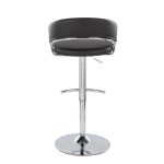 Jie Chrome and Black Faux Leather Contemporary Barstool (Set of 2) 20 Jie Chrome and Black Faux Leather Contemporary Barstool (Set of 2)