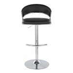 Jie Chrome and Black Faux Leather Contemporary Barstool (Set of 2) 21 Jie Chrome and Black Faux Leather Contemporary Barstool (Set of 2)