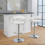 Jie Chrome and White Contemporary Swivel Barstools (Set of 2) 13 Jie Chrome and White Contemporary Swivel Barstools (Set of 2)