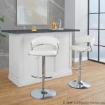 Jie Chrome and White Contemporary Swivel Barstools (Set of 2) 12 Jie Chrome and White Contemporary Swivel Barstools (Set of 2)