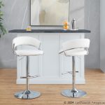 Jie Chrome and White Contemporary Swivel Barstools (Set of 2) 15 Jie Chrome and White Contemporary Swivel Barstools (Set of 2)